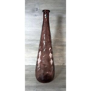Vintage Guildcraft Italy Empoli Glass Purple Swirl Genie Bottle 15.5" MCM Vase